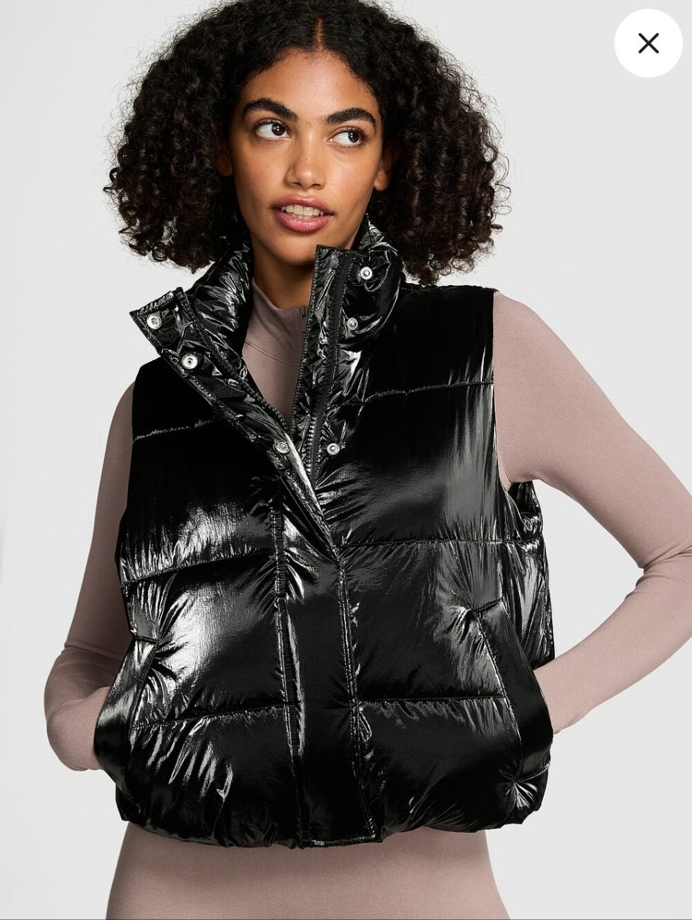 NIP High Shine Marshmallow Puffer Vest By VS PINK